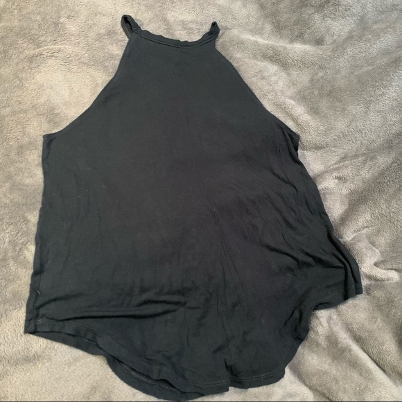 Two AEO Soft and Sexy High-Neck Tank Tops (Washed Black and Maroon) - Picture 8 of 10